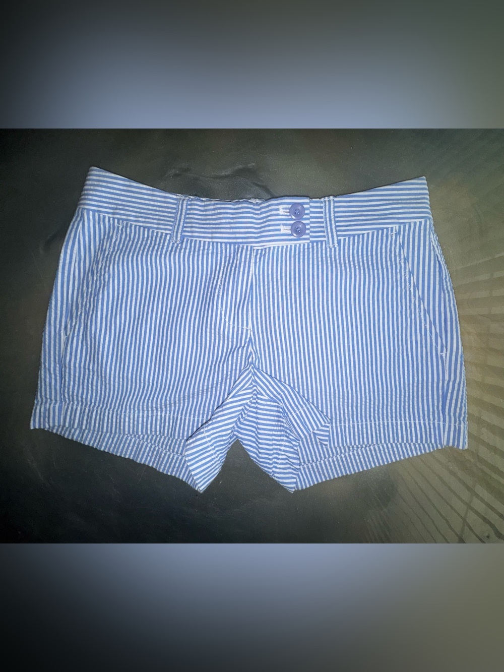 Vineyard Vines Blue and White Striped Women's Shorts